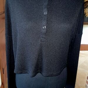 Trixxi Black Ribbed Crop Top